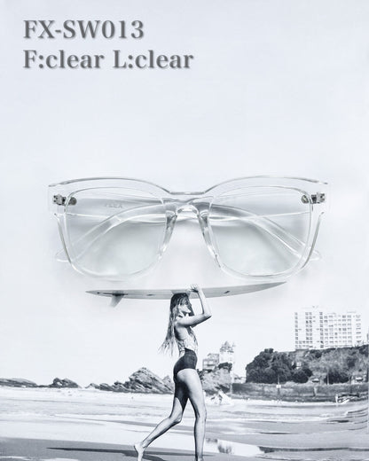 square wide clear sunglasses
