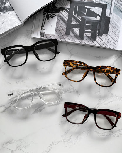 square wide clear sunglasses