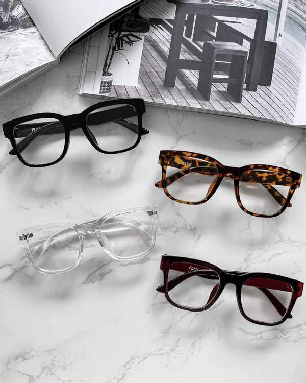 square wide clear sunglasses