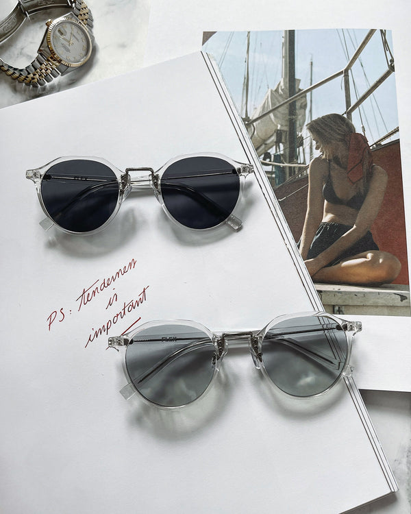 square boston clear frame sunglasses