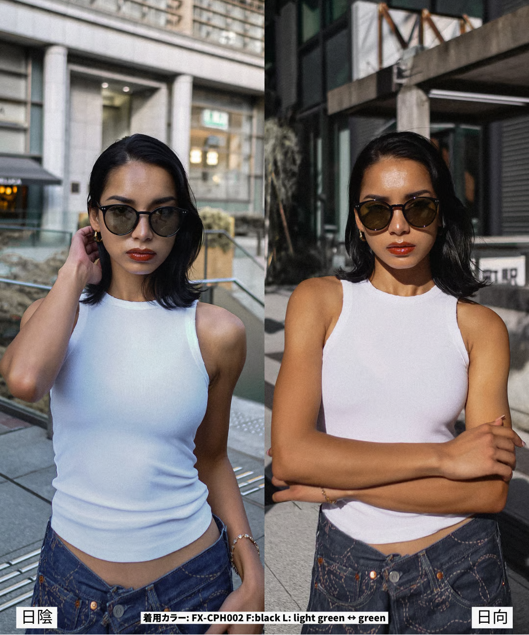 調光・偏光レンズ搭載 classic round sunglasses