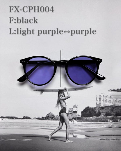 調光・偏光レンズ搭載 classic round sunglasses