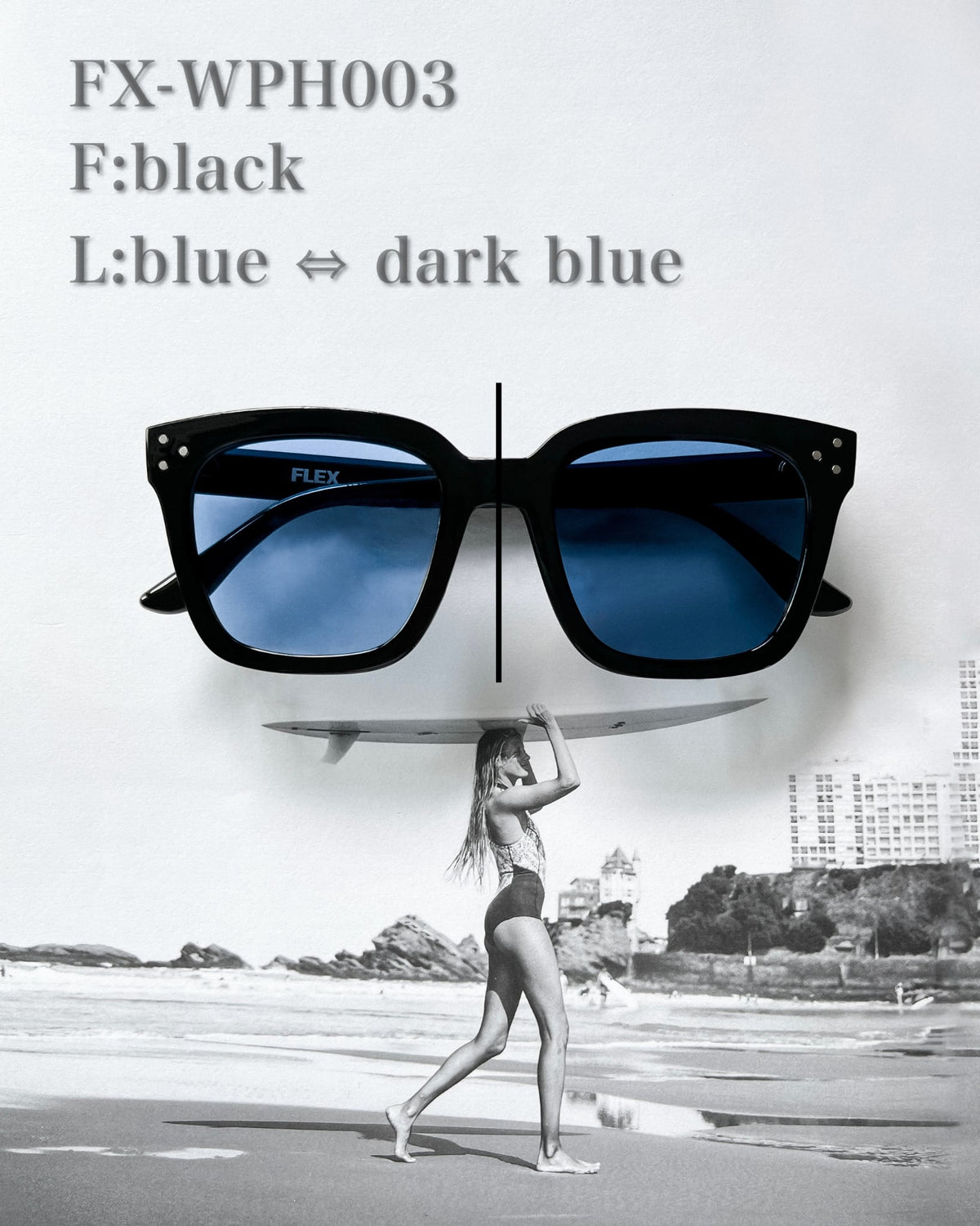 調光・偏光レンズ搭載 square wide 2 sunglasses