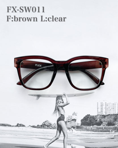 square wide clear sunglasses