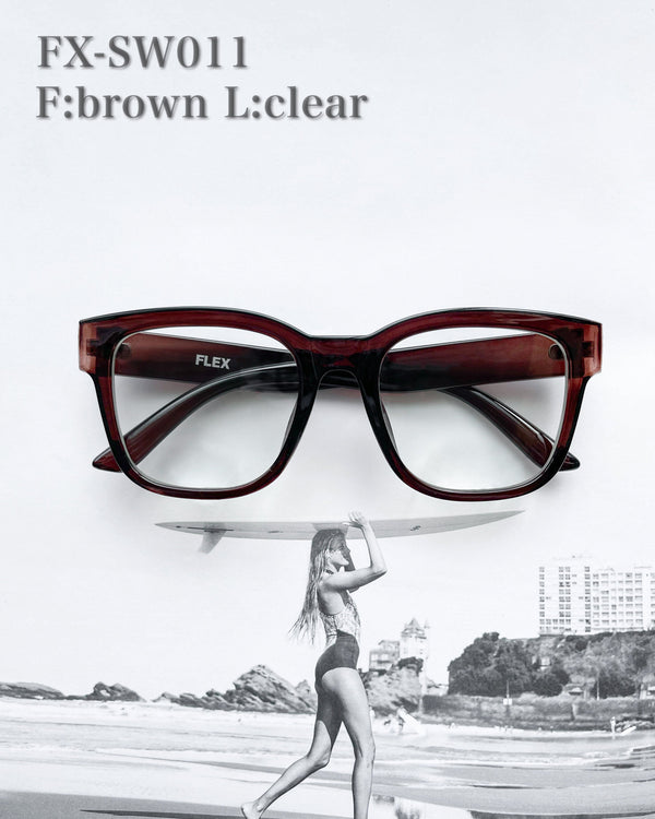 square wide clear sunglasses