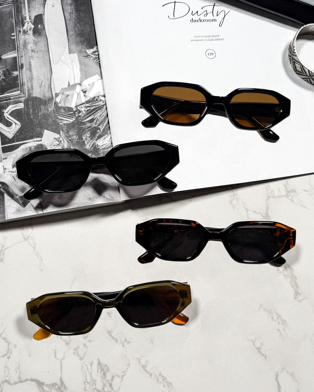 【4colors】Slim oval 5 sunglasses
