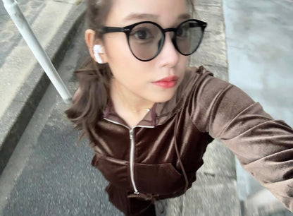 調光・偏光レンズ搭載 classic round sunglasses