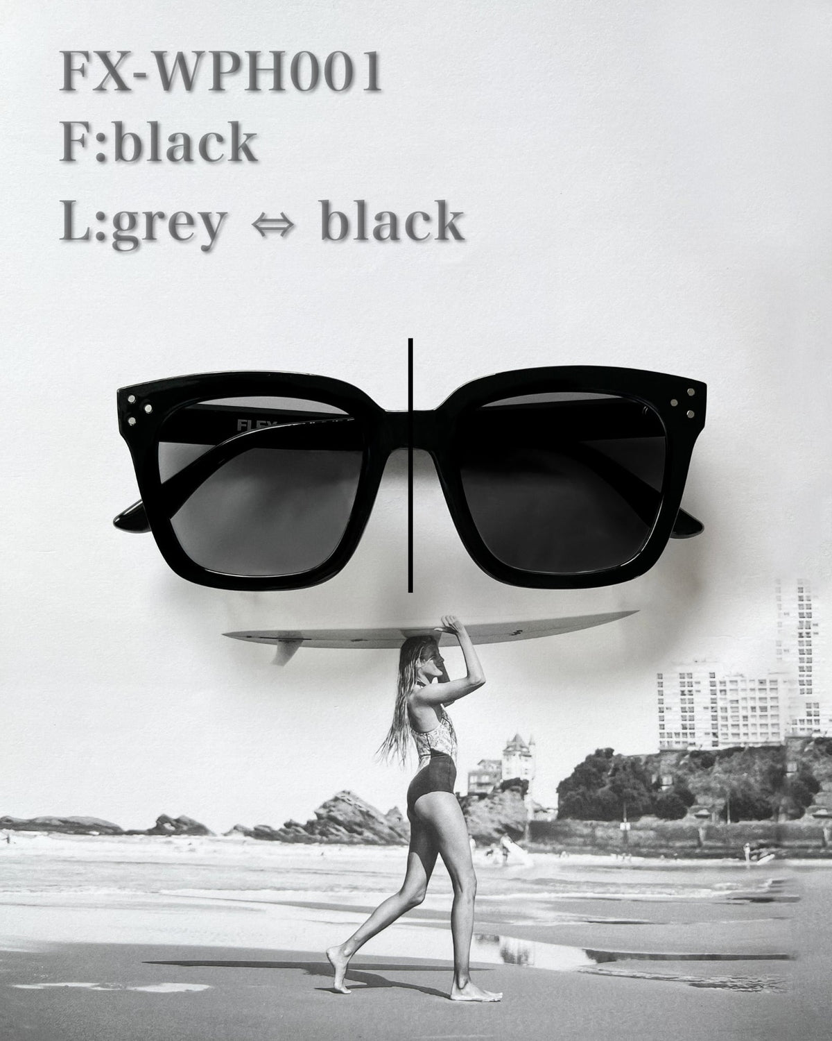 調光・偏光レンズ搭載 square wide 2 sunglasses