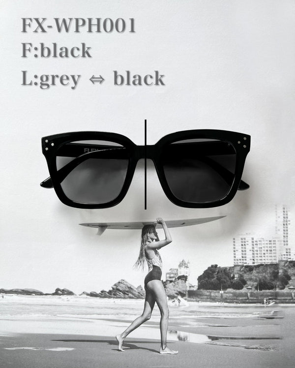 調光・偏光レンズ搭載 square wide 2 sunglasses