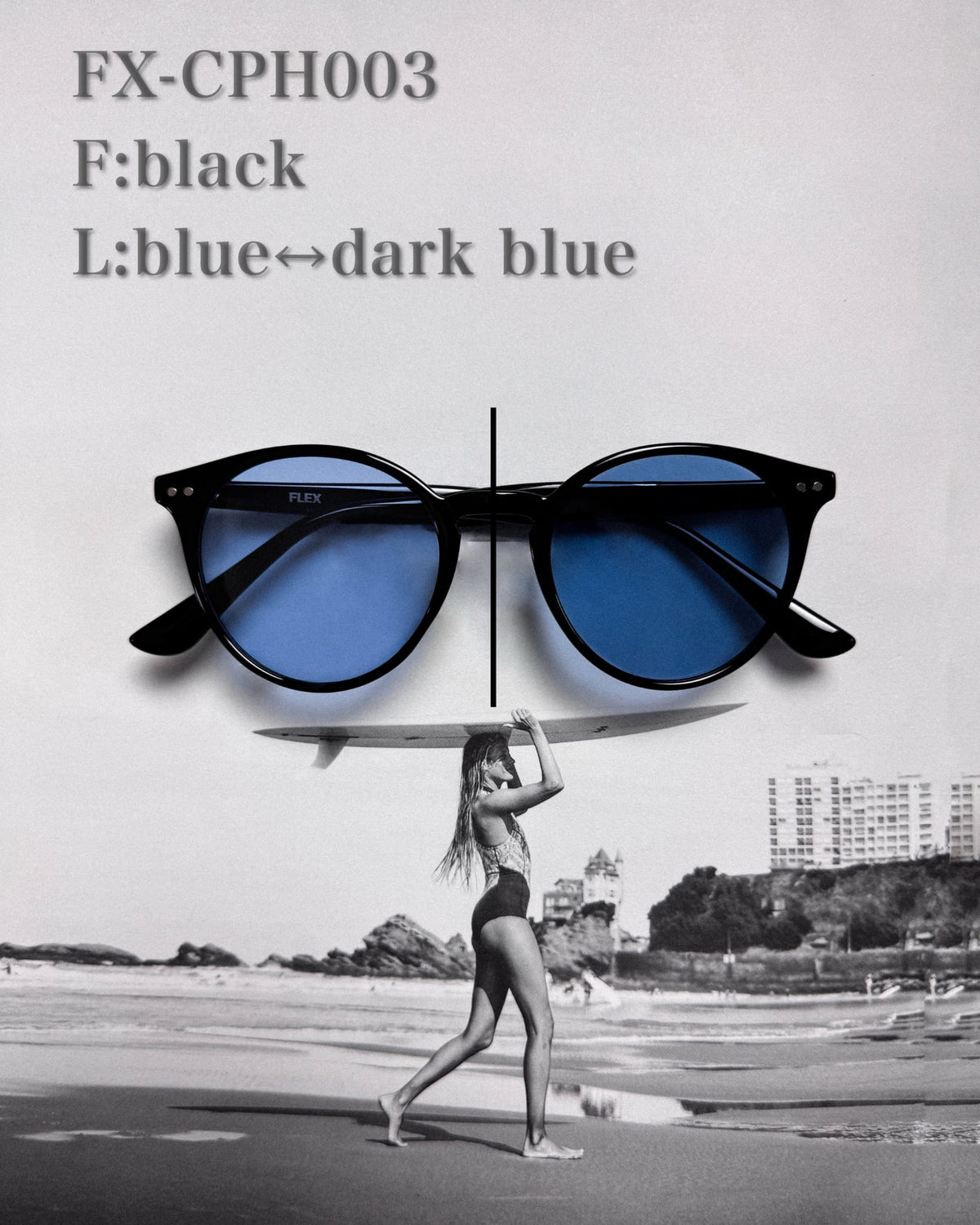 調光・偏光レンズ搭載 classic round sunglasses
