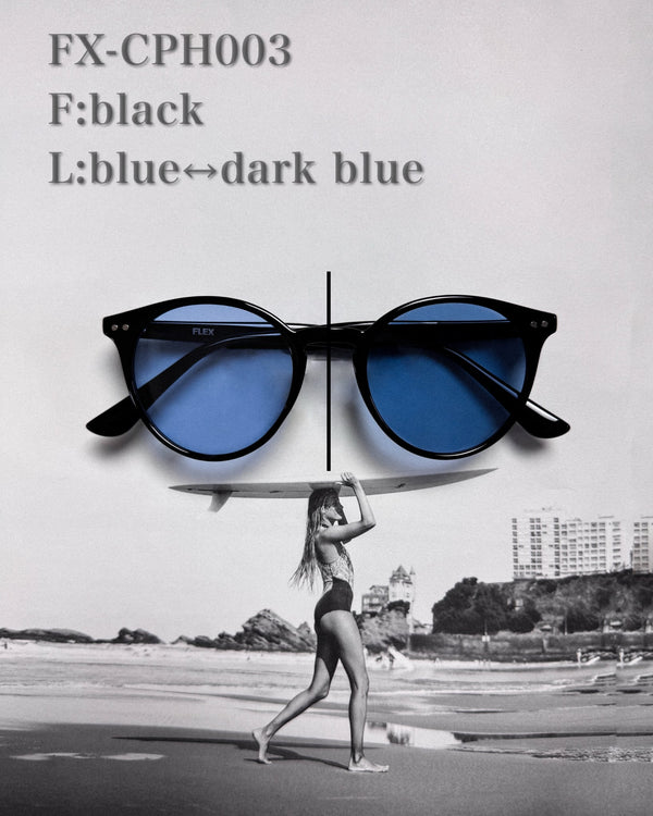 調光・偏光レンズ搭載 classic round sunglasses