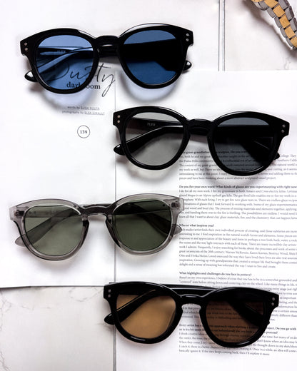 調光・偏光レンズ搭載 round wellington sunglasses