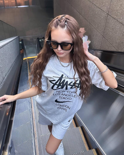 調光・偏光レンズ搭載 square wide sunglasses
