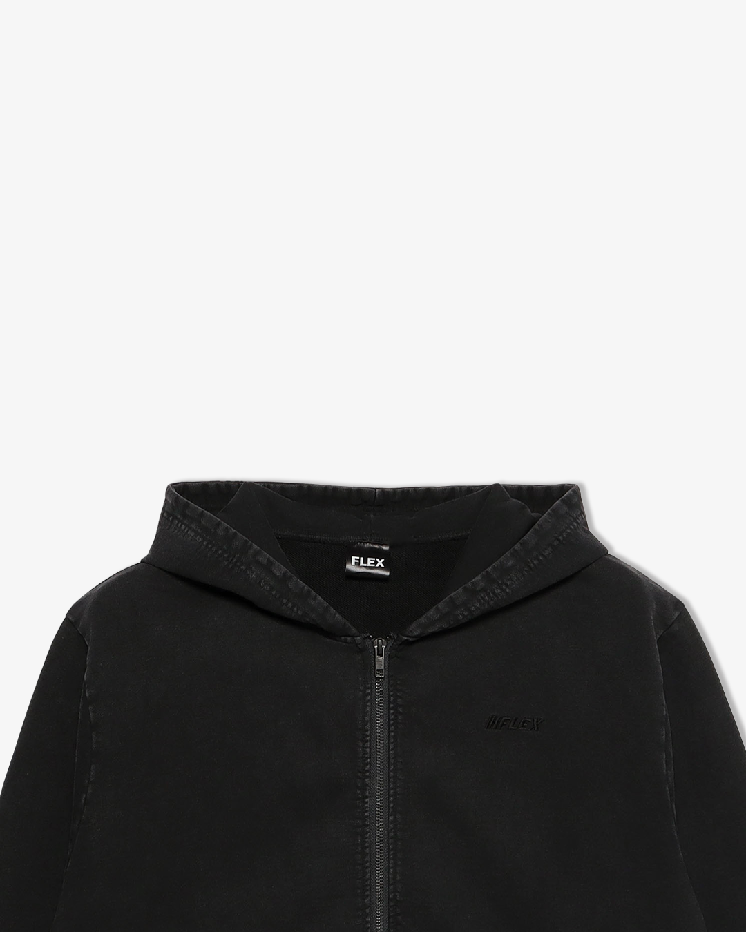 Heavy weight pigment zip parker