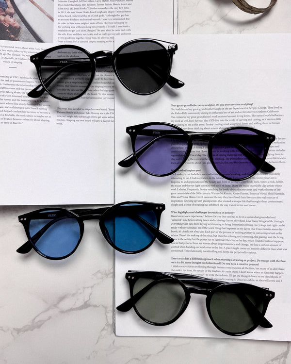 調光・偏光レンズ搭載 classic round sunglasses