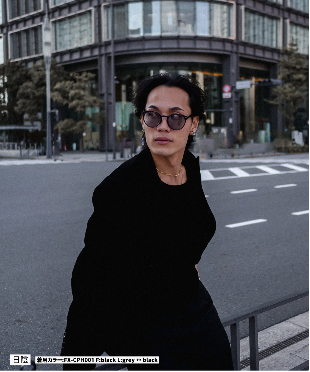 調光・偏光レンズ搭載 classic round sunglasses
