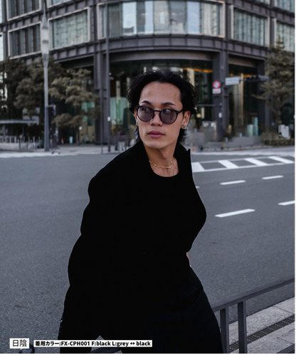 調光・偏光レンズ搭載 classic round sunglasses