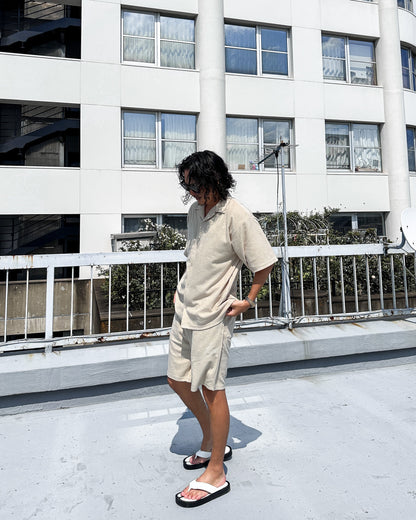 Open collared pile set up オープンカラーパイルセットアップ