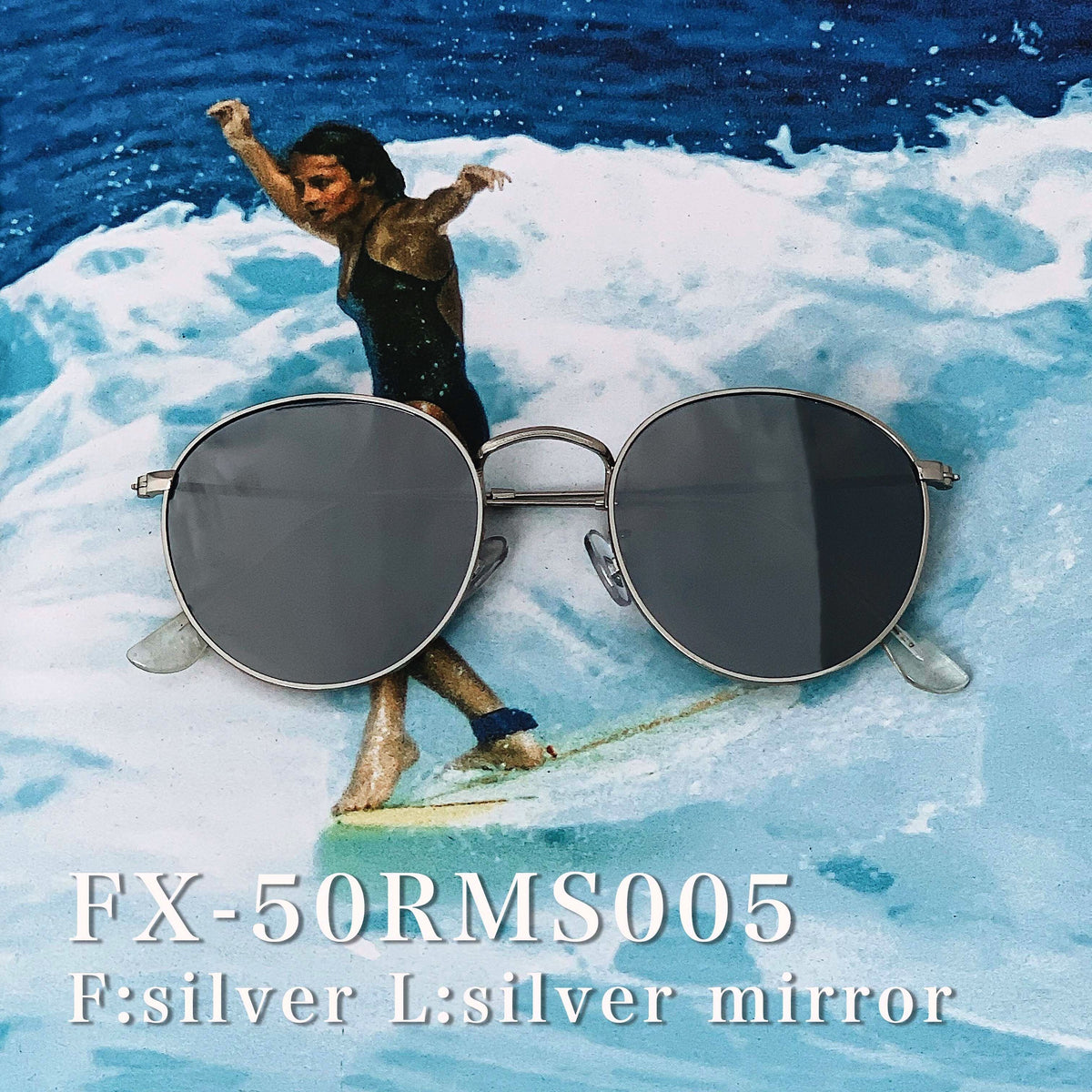 round metal mirror sunglasses -53mm-