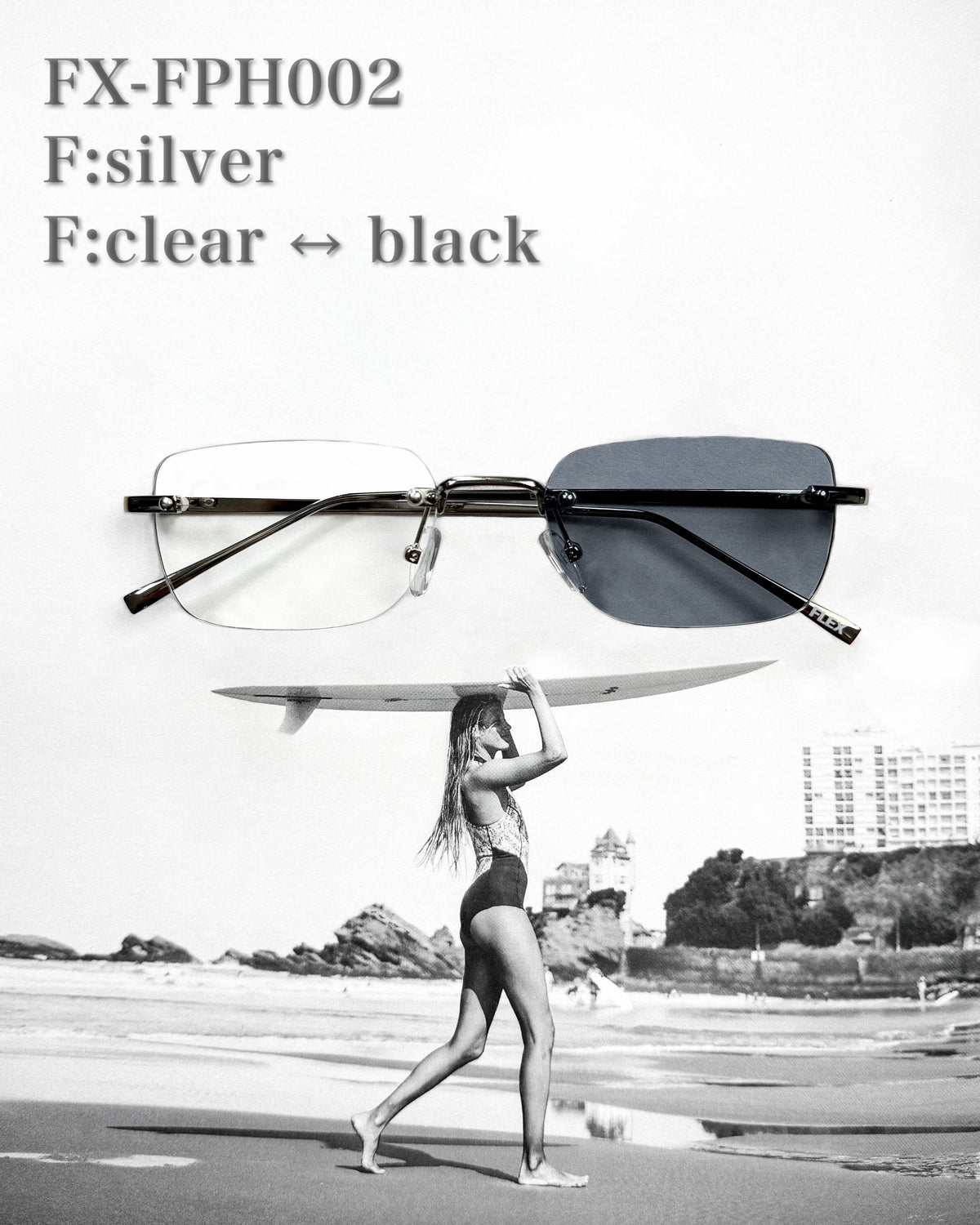 調光レンズ搭載 frameres square 2 sunglasses