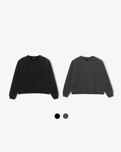 Heavy weight pigment crew neck sweat