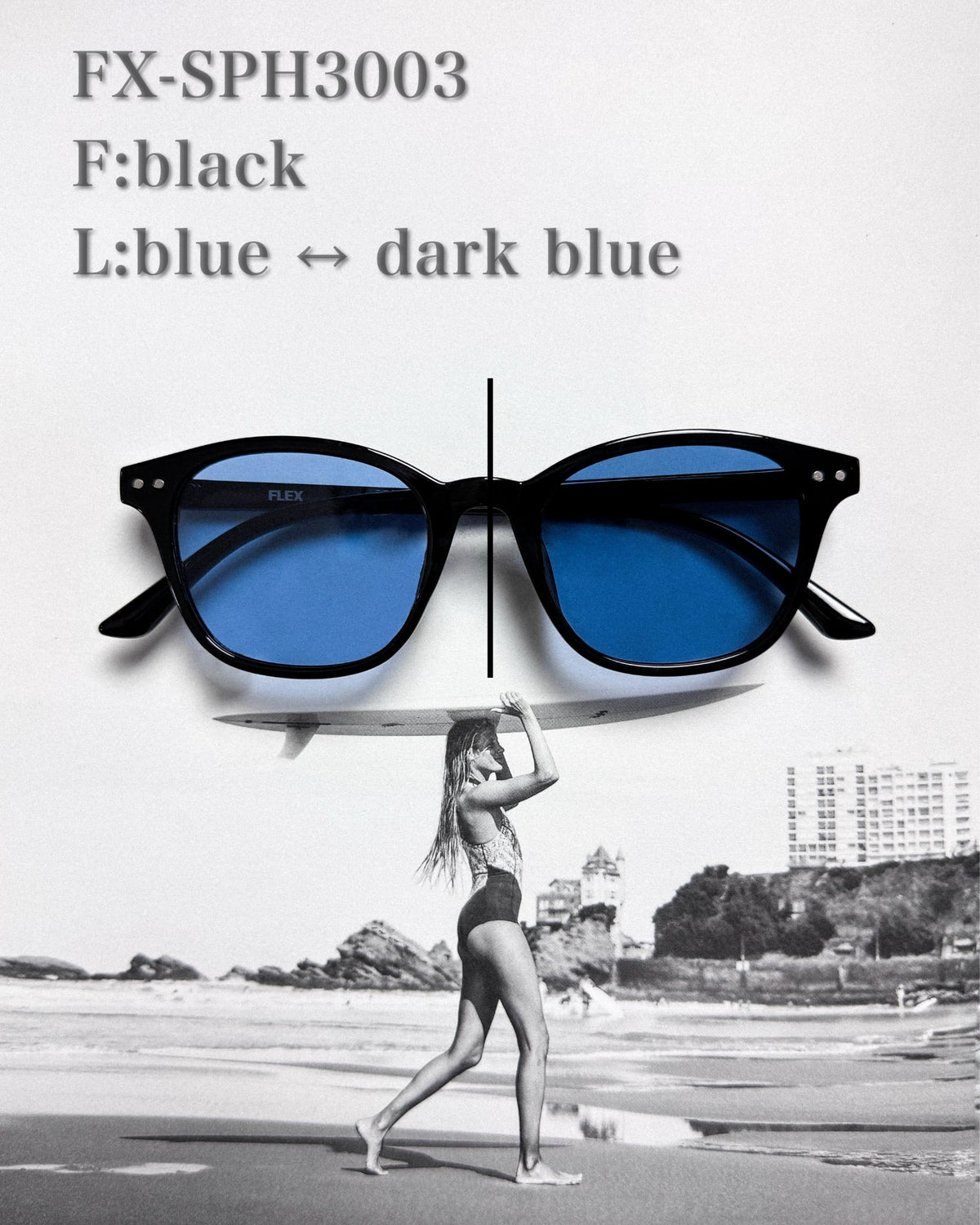 調光・偏光レンズ搭載 square frame 3 sunglasses
