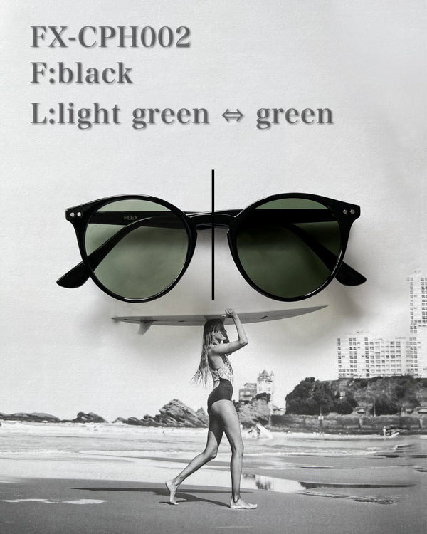 調光・偏光レンズ搭載 classic round sunglasses