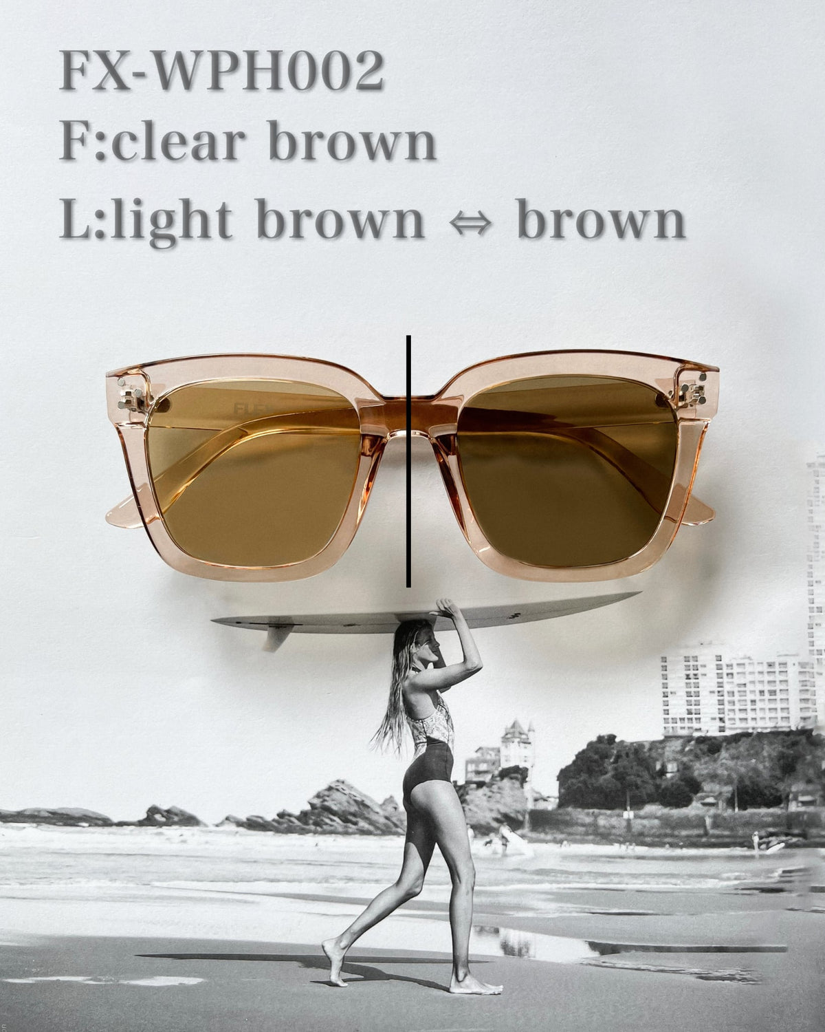 調光・偏光レンズ搭載 square wide 2 sunglasses