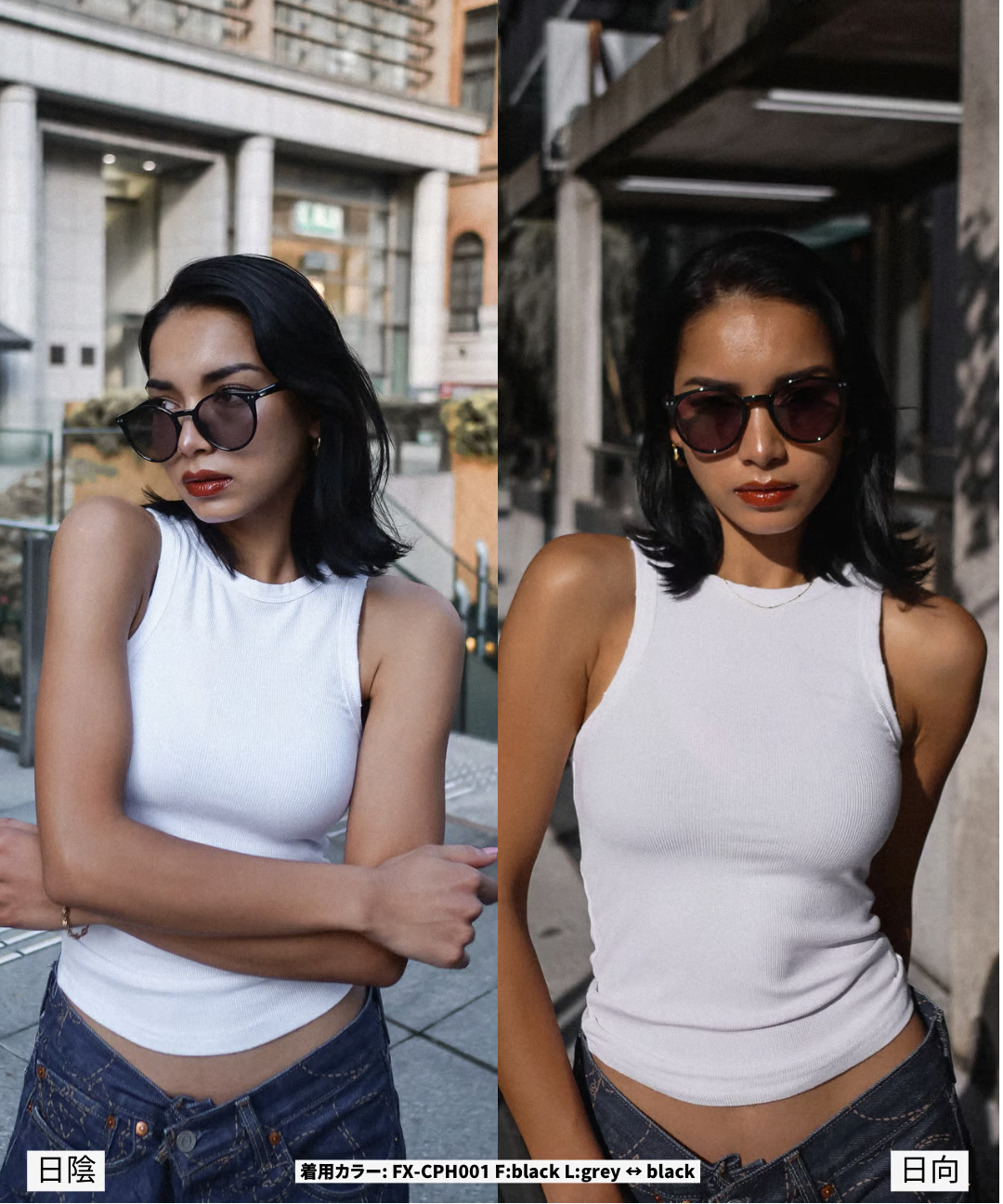 調光・偏光レンズ搭載 classic round sunglasses