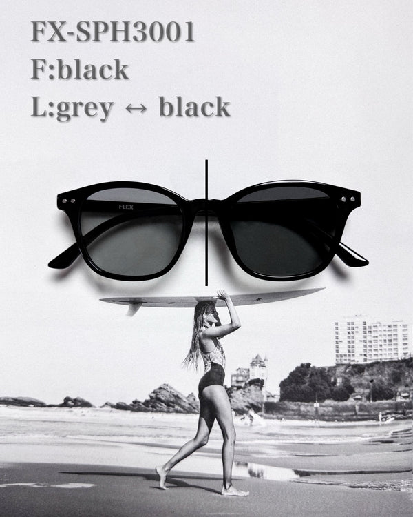 調光・偏光レンズ搭載 square frame 3 sunglasses