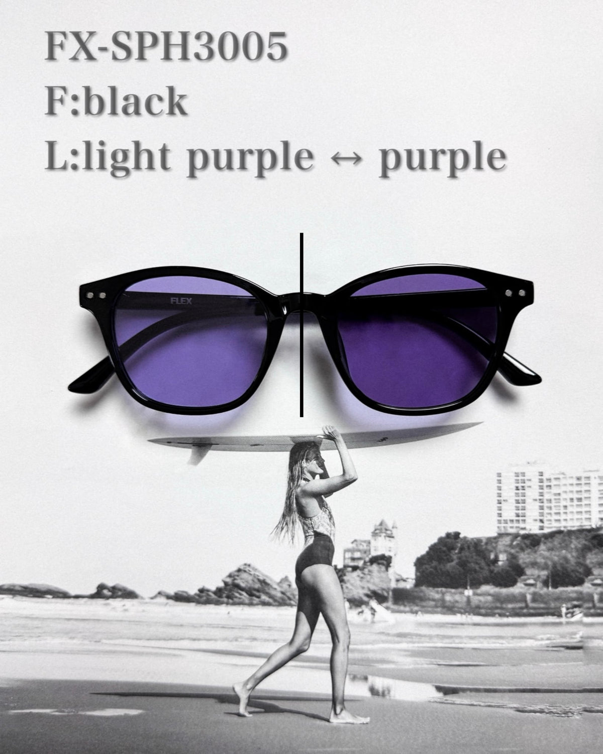調光・偏光レンズ搭載 square frame 3 sunglasses
