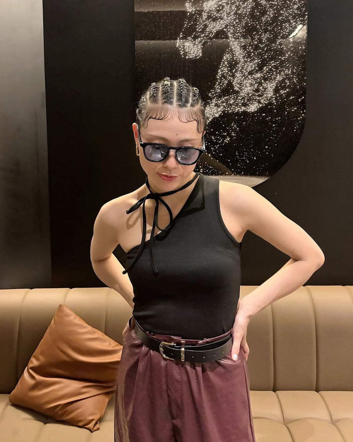 調光・偏光レンズ搭載 square frame sunglasses