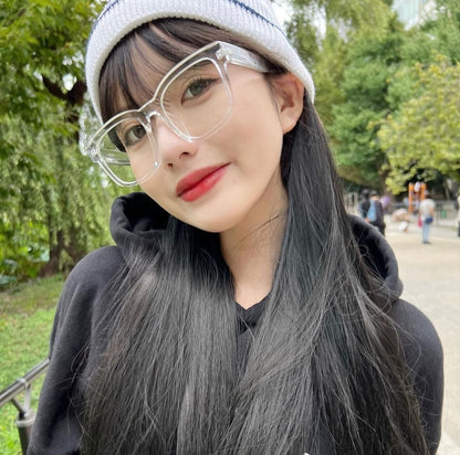 square wide clear sunglasses