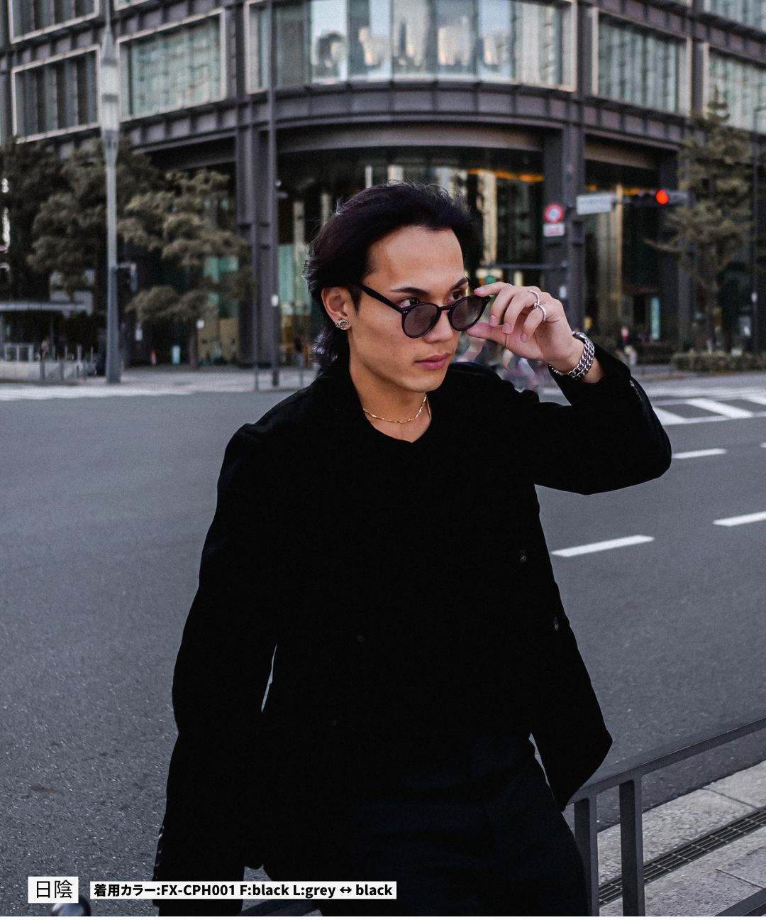 調光・偏光レンズ搭載 classic round sunglasses
