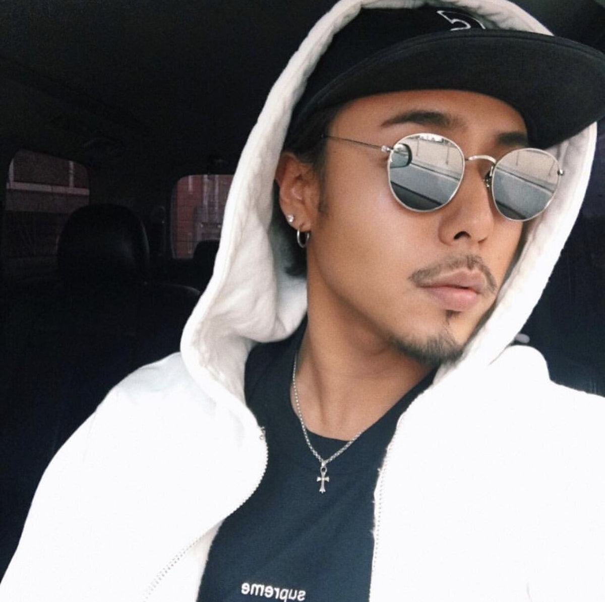 round metal mirror sunglasses -53mm-