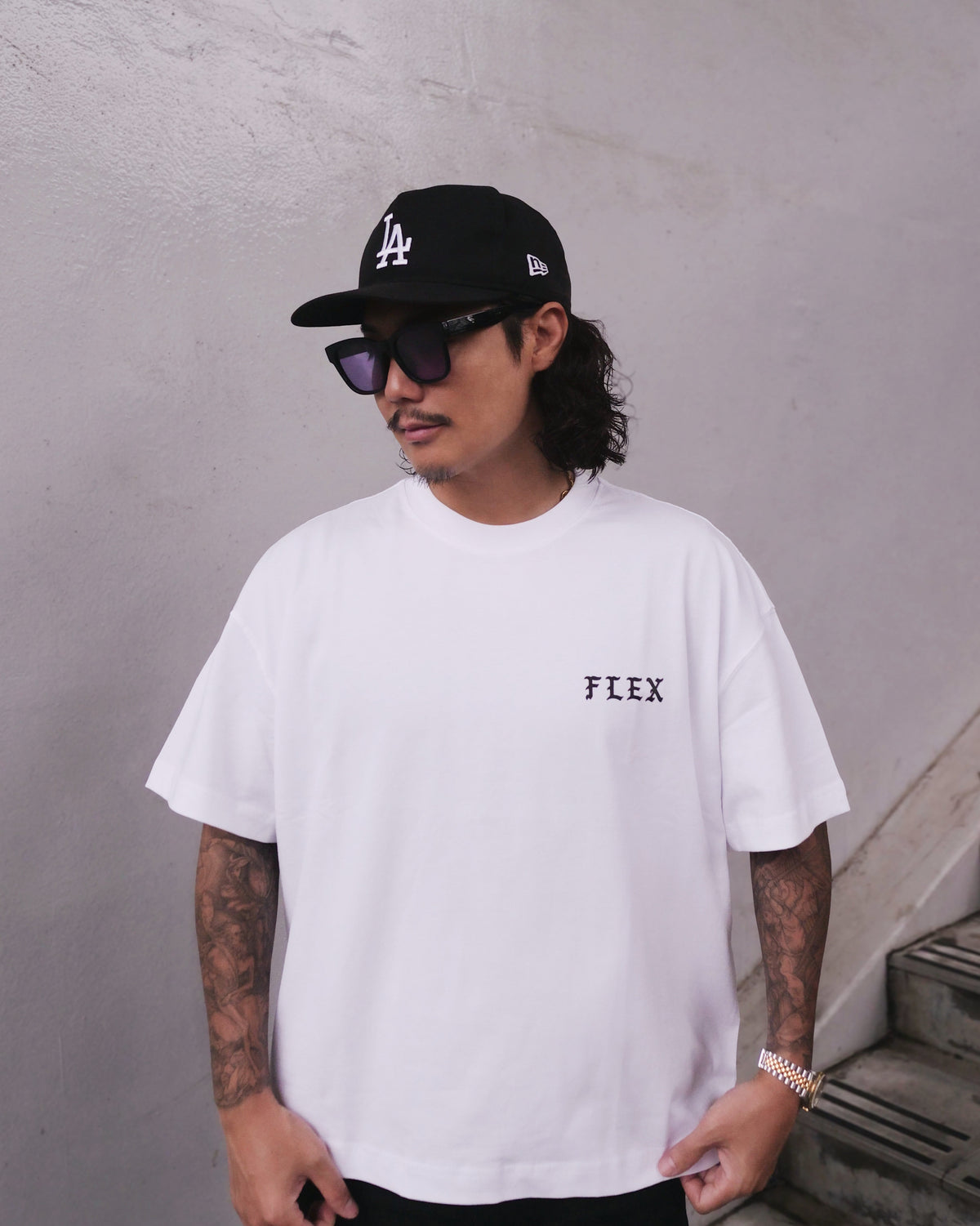 調光・偏光レンズ搭載 square wide sunglasses