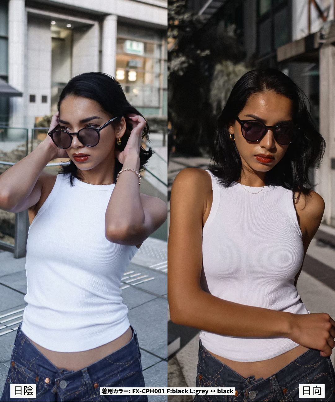 調光・偏光レンズ搭載 classic round sunglasses