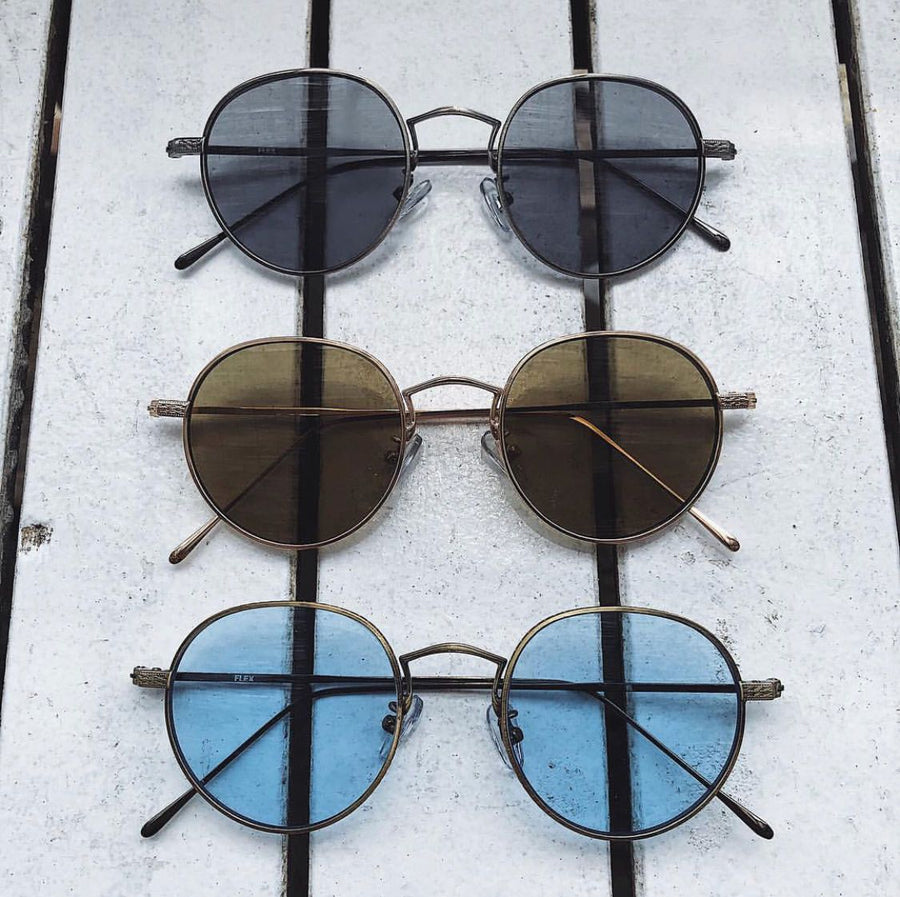 [6 color] antique round metal sunglasses