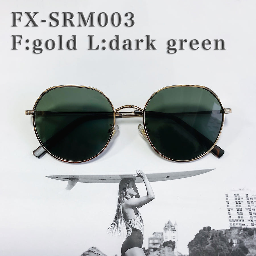 [4 color] square round metal sunglasses