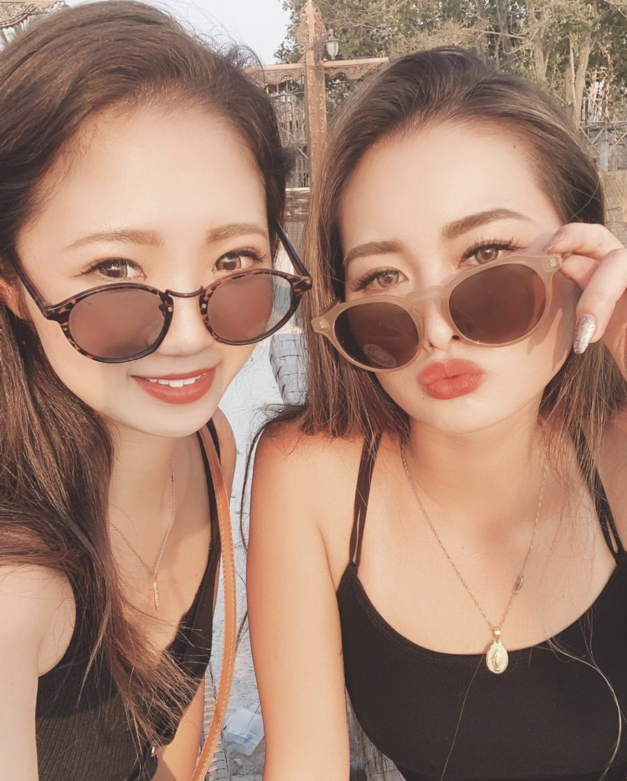 [3 color] square round sunglasses
