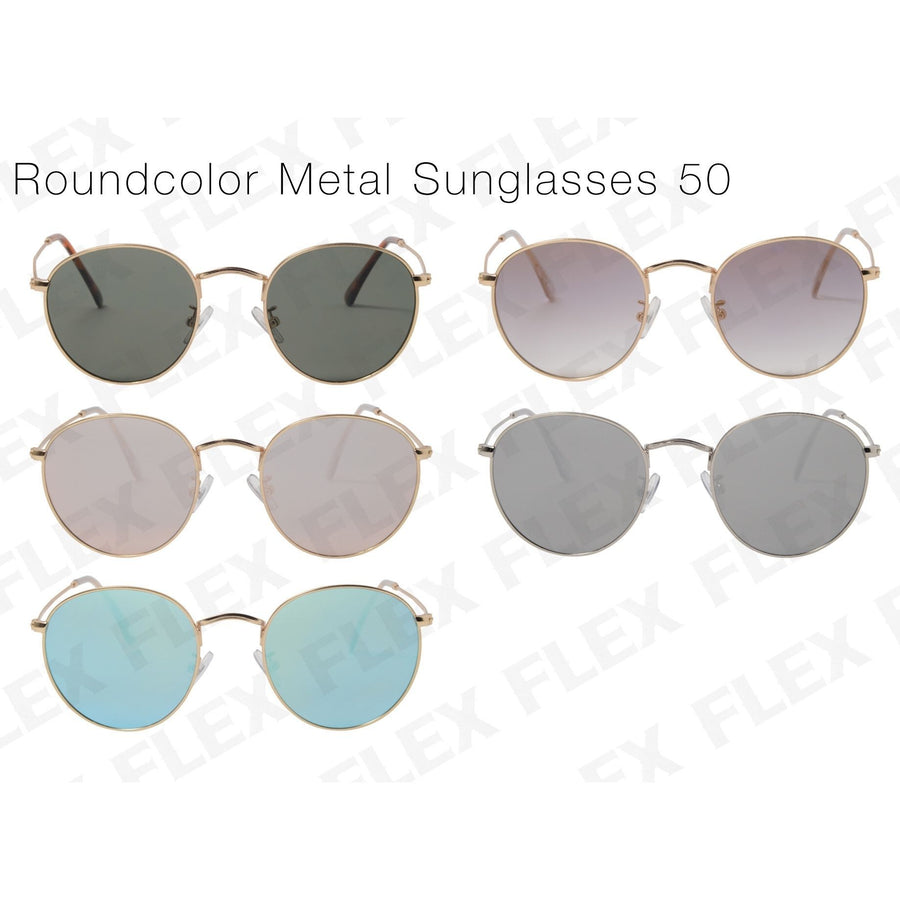 [5 color] round metal sunglasses (50mm)